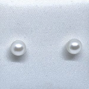 Pendientes de Perla cultivada de agua dulce, esféricas,5 mm