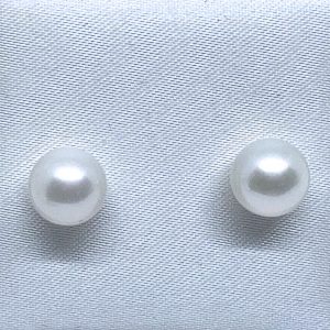 Pendientes de Perla cultivada de agua dulce, esféricas, 6,5 mm