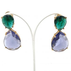 Pendientes con Terbium verde y malva