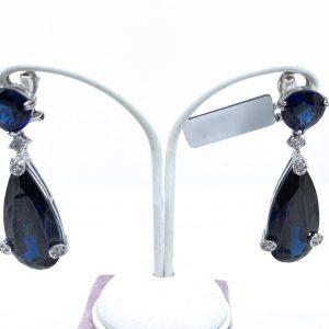 Pendientes de Zafiro compactado con cuarzo