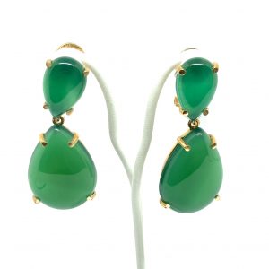 Pendientes de Terbium verde y Plata dorada.