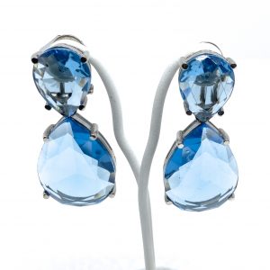 Pendientes azul celeste en plata.