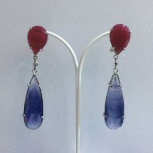 Pendientes de Zafiros pera de gran tamaño