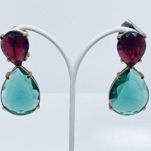Pendientes con Terbium verde y fucsia.