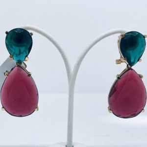 Pendientes con  Terbium verde y granate