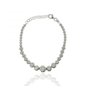 Pulsera de bolas de plata en tamaños variados