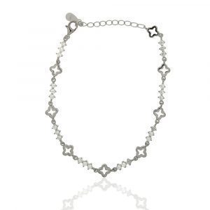 Pulsera en plata de ley rodiada con estrellas y circonitas en garras . Mod 2