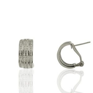 Pendientes plata rodiada y circonitas 9