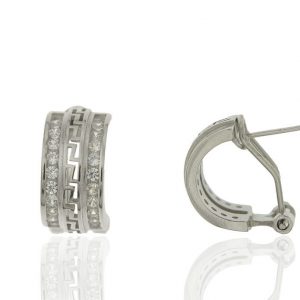 Pendientes plata rodiada y circonitas 7