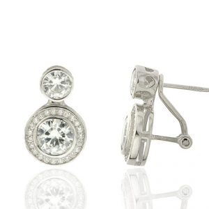 Pendientes plata rodiada y circonitas 4