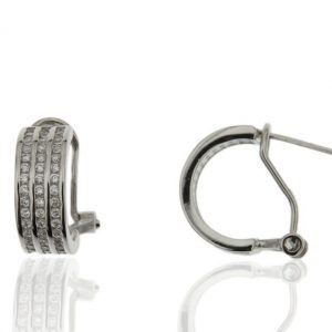 Pendientes plata rodiada y circonitas 3