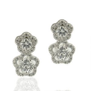 Pendientes plata rodiada y circonitas 2