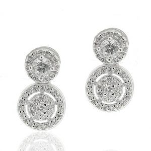 Pendientes plata rodiada y circonitas