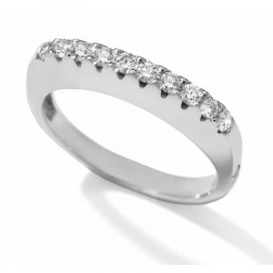 Original media alianza de brillantes,en oro blanco .0,22 cts