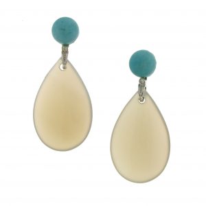 Pendientes de plata , con Amazonita y Cuarzo Ahumado