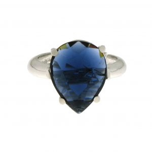 Sortija de plata rodiada con Terbium azul zafiro